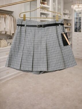 Trendy Plaid Pleated Mini Skirt